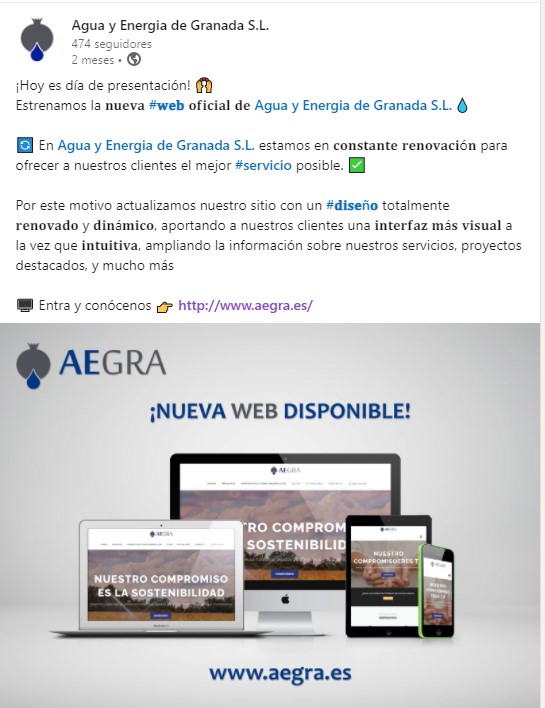 Nueva web de Aegra
