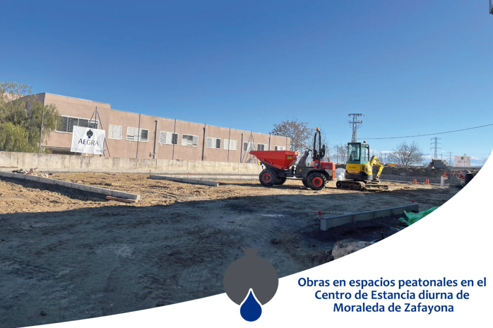 Obras en espacios peatonales en el Centro de Estancia diurna de Moraleda de Zafayona