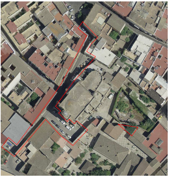 Zona de actuación Proyecto de Reordenación y Urbanización del entorno de la Iglesia de San Juan de los Caballeros